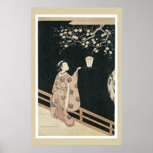 Vintag Harunobu Plum Blossom Japanisch Poster