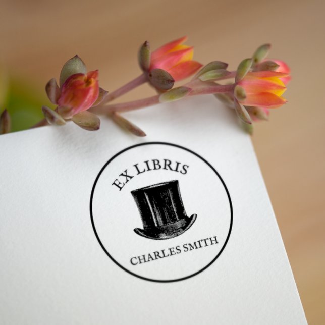 Vintag Hat Ex Libris Buchplatte Holzkunst Briefmar Gummistempel (Von Creator hochgeladen)