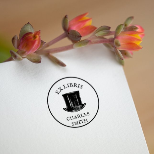 Vintag Hat Ex Libris Buchplatte Permastempel (Von Creator hochgeladen)