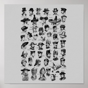 Vintag Hats Poster