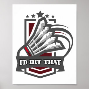 Vintag hatte ich den Badminton Sports Player Coach Poster