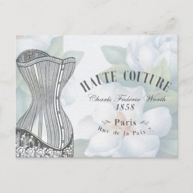 Vintag Haute Couture Fashion Design Postkarte (Vorderseite)