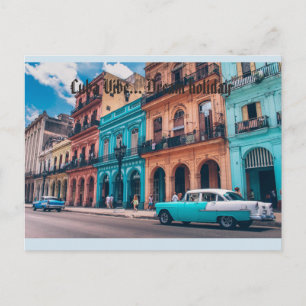 Vintag Havanna Cuba Colorful "Cuba vibe" Postkarte