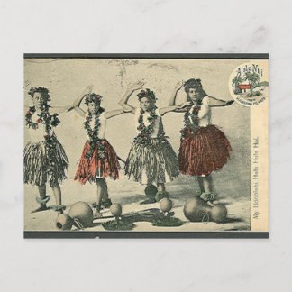 Vintag Hawaii Hula Dancers Postcard Postkarte