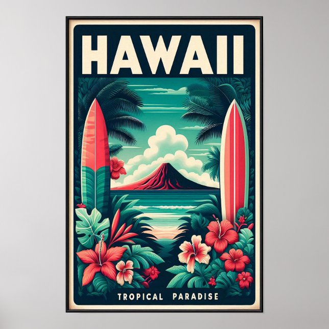 Vintag Hawaii Reiseplakat Poster (Vorne)