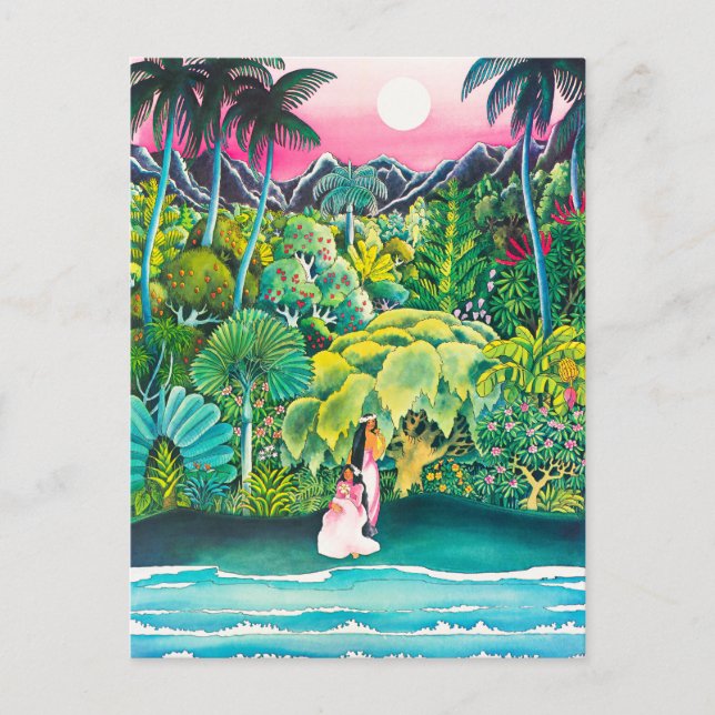 Vintag Hawaii Reiseplakat Postkarte (Vorderseite)