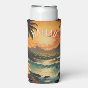 Vintag Hawaii Sonnenuntergang Malerei Sea Beach Ha Selters Dosenkühler