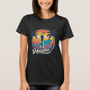 Vintag Hawaii Surfing Retro Sunset Ästhetik T-Shirt