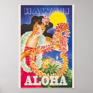 Vintag Hawaii Travel Poster