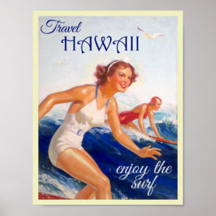 Vintag Hawaii Travel Poster