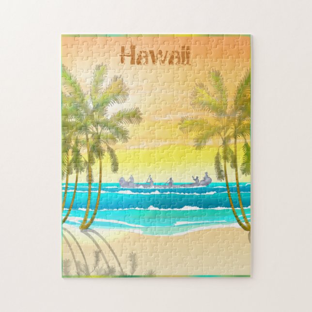 Vintag Hawaii Travel Poster Puzzle (Vertikal)
