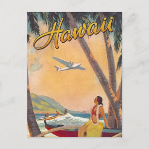 Vintag Hawaii Travel Postkarte