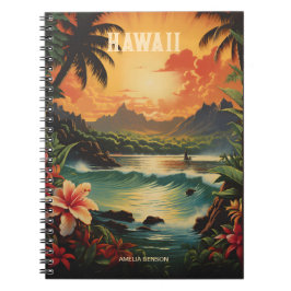 Vintag Hawaii Tropical Beach Travel Notizblock