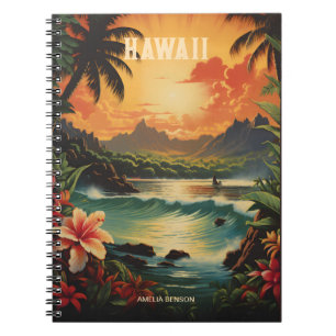 Vintag Hawaii Tropical Beach Travel Notizblock