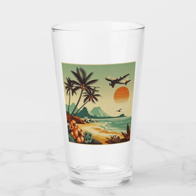 Vintag Hawaii/Tropisch Glas (Vorderseite)