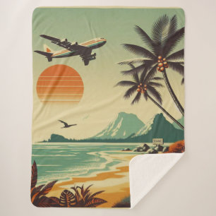 Vintag Hawaii/Tropisch Sherpadecke