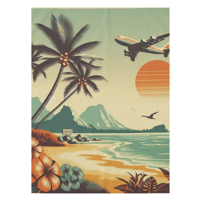 Vintag Hawaii/Tropisch Tischdecke (Vorderseite)
