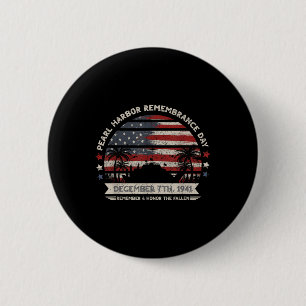 Vintag Hawaii Usa Flag T-Shirt, Pearl Harbor Button