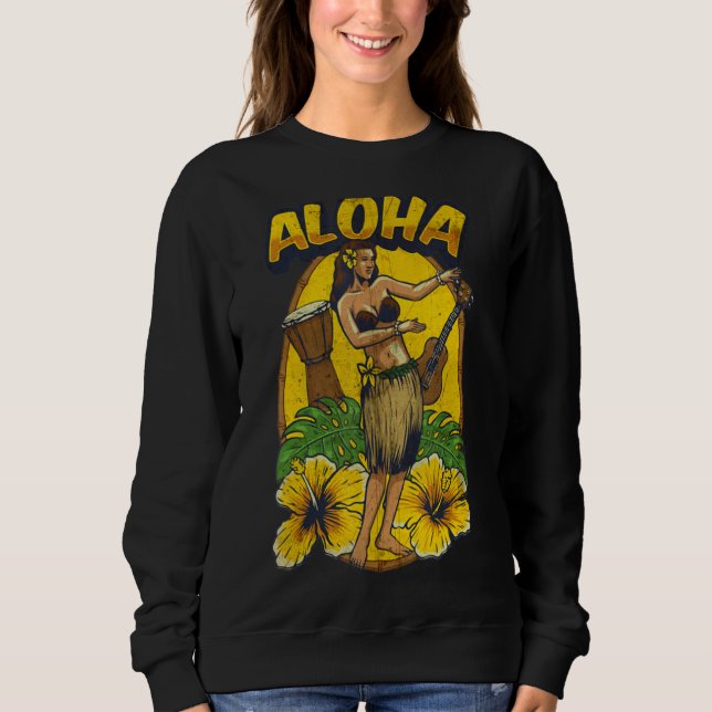 Vintag Hawaiian Dancing Girl Sweatshirt (Vorderseite)