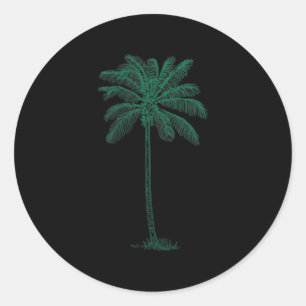 Vintag Hawaiian Palm Tree Beach Tropical Island P Runder Aufkleber
