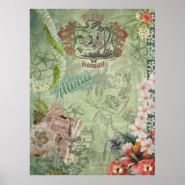 Vintag Hawaiian Scrapbook Aloha Hula Poster