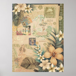 Vintag Hawaiian Scrapbook Hilo Hula Poster