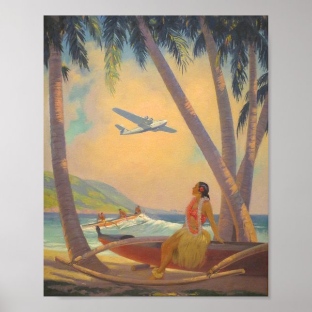 Vintag Hawaiian Travel - Hawaii Girl Dancer Poster (Vorne)