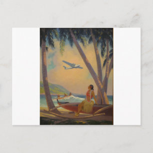 Vintag Hawaiian Travel - Hawaii Girl Dancer Postkarte