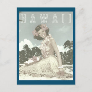 Vintag Hawaiian Travel - Hawaii Hula Dancer Pos Postkarte