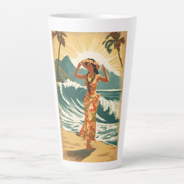 Vintag Hawaiian Travel Honolulu Mittelpazifik Milchtasse (Vorderseite)