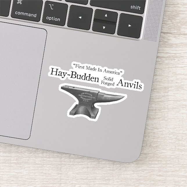 Vintag Hay-Budden Anvil Aufkleber (Detail)