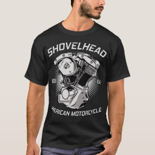 Vintag HD Motorrad VTwin ShovelHead Motor Gezeichn T-Shirt