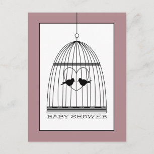 Vintag Heart Birdcage Baby Dusche Einladung