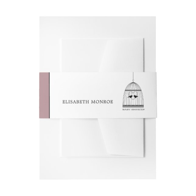 Vintag Heart Birdcage Baby Dusche Einladungsbanderole (Vorderseite Beispiel)