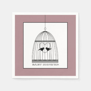 Vintag Heart Birdcage Baby Dusche Serviette
