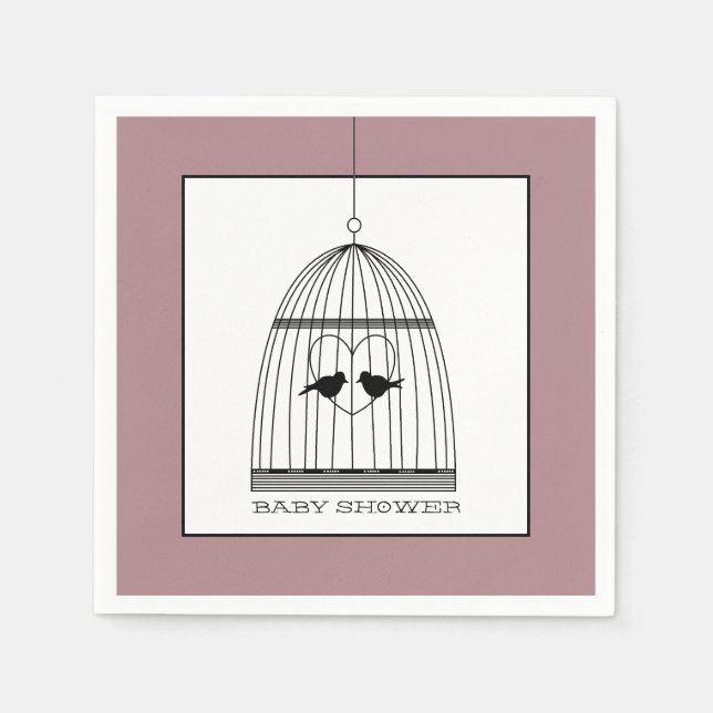Vintag Heart Birdcage Baby Dusche Serviette (Vorderseite)