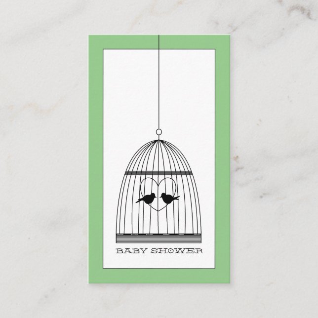 Vintag Heart Birdcage Baby Shooting Ticket Einladu Begleitkarte (Vorderseite)
