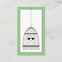 Vintag Heart Birdcage Baby Shooting Ticket Einladu