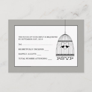 Vintag Heart Birdcage Wedding RSVP