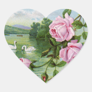 Vintag Heart Birthday Stickers