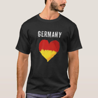 Vintag Heart Germany Flag Pride Fan T-Shirt