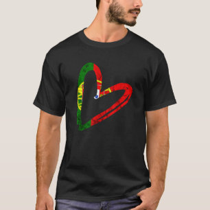 Vintag Heart Liebe Portugal Portugiesische Flagge  T-Shirt