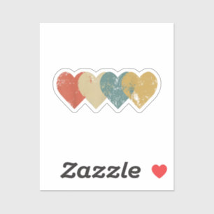 Vintag Hearts Cool Retro Valentinstag Geschenk für Aufkleber