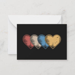 Vintag Hearts Cool Retro Valentinstag Geschenk Mitteilungskarte