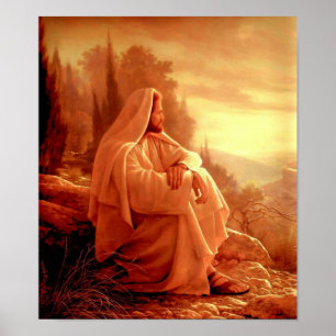 Vintag, Heiliger Jesus Christus, Portrait, Poster