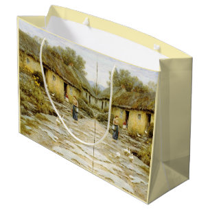 Vintag Helen Allingham Irish Hütte Große Geschenktüte