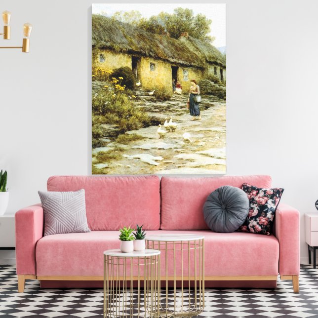 Vintag Helen Allingham Irish Hütte Leinwanddruck (Insitu (Wohnzimmer))
