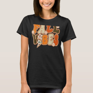 Vintag Hello Fall Floral Groovy Fall Vibes Herbst T-Shirt