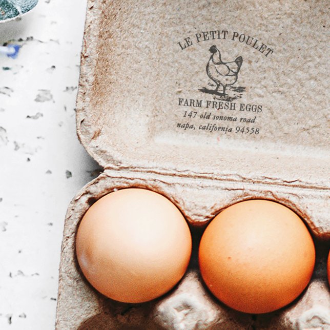 Vintag Hen | Country Farm Address Permastempel (Von Creator hochgeladen)