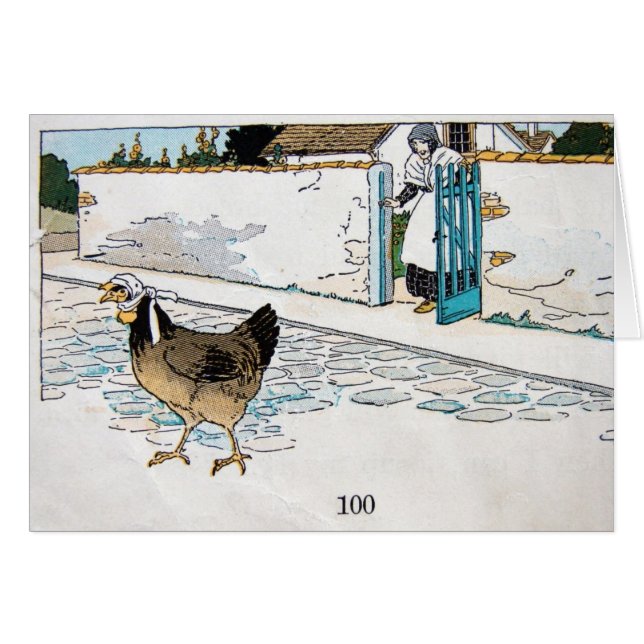 Vintag Hen in einem Scarf (Vorderseite (Horizontal))